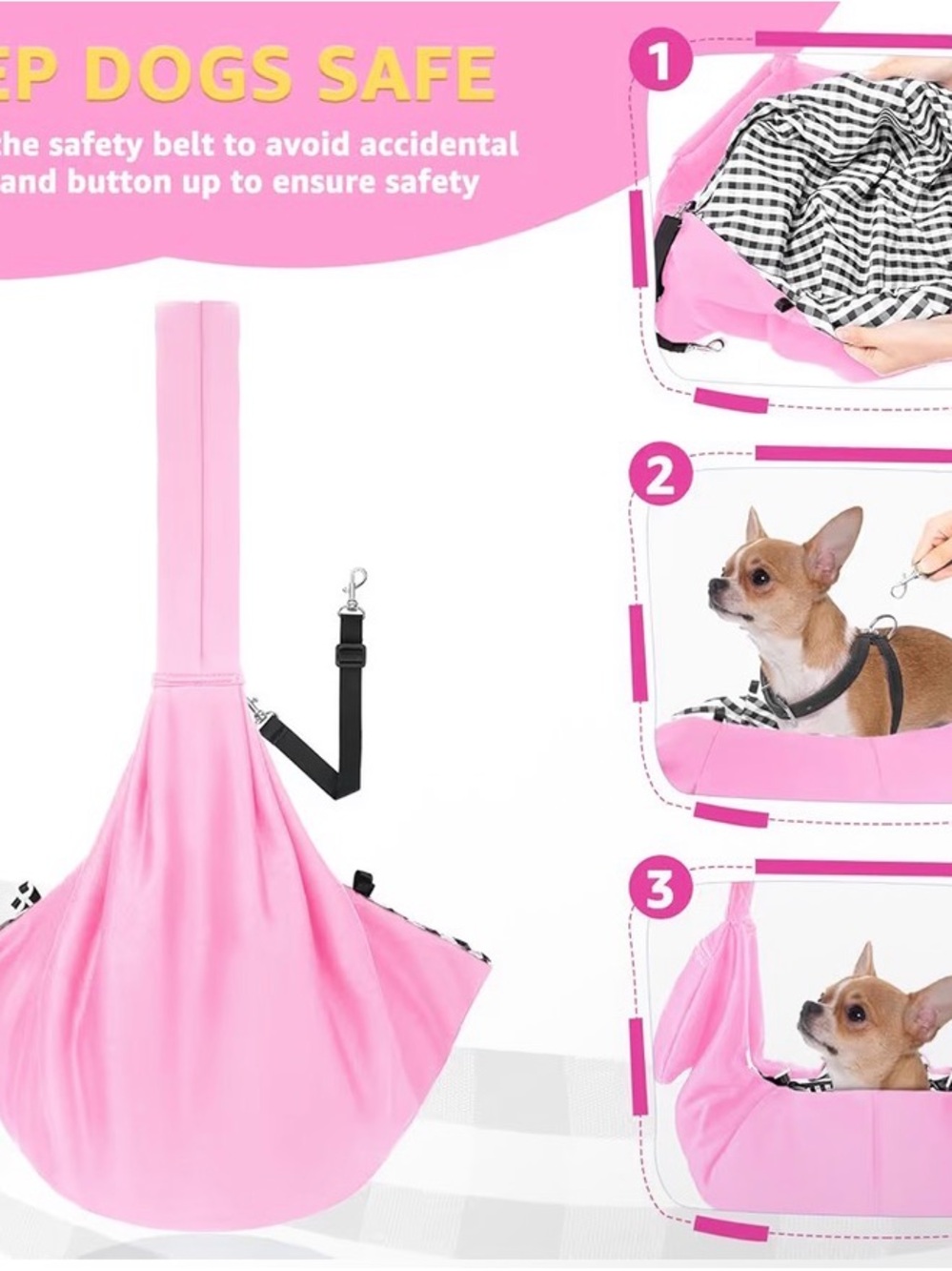 Pink Crossbody Pet Sling Bag nwot - Picture 3 of 4